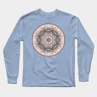 Pink Gray Mandala Long Sleeve T-Shirt